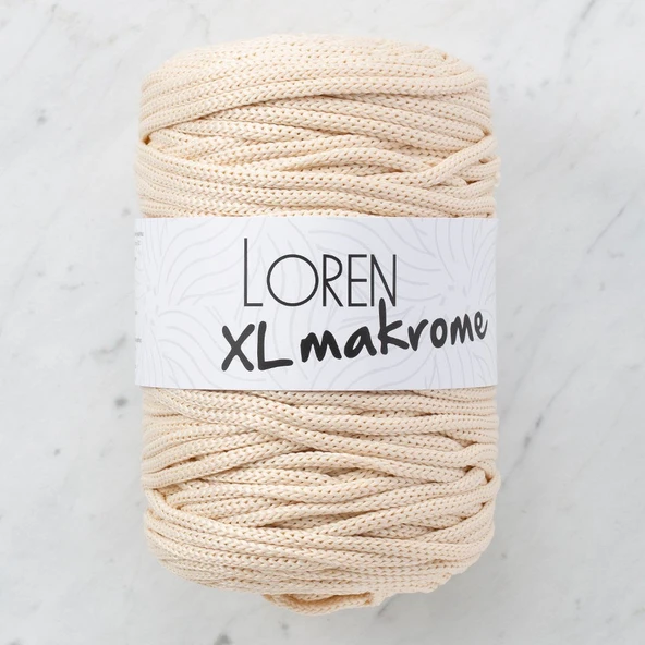 Loren XL Makrome Açık Bej El Örgü İpi - R040 - 33705 ürün görseli 1