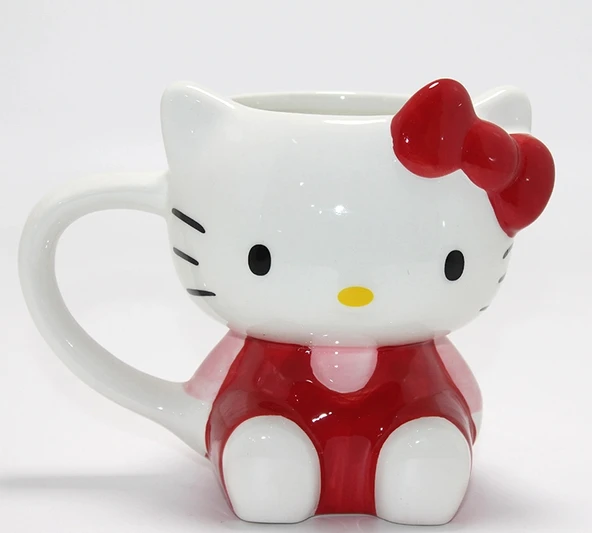 3D Hello Kitty Tasarımı Porselen Kupa Bardak Liv313 ürün görseli 1