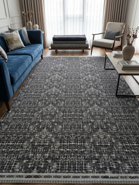 Kumaş Halı Örtüsü Kaymaz Tabanlı 6m² Lastiksiz Kaydırmaz Yıkanabilir Toz Tutmaz Kolay Kullanım Salon Oturma Odası ürün görseli 1