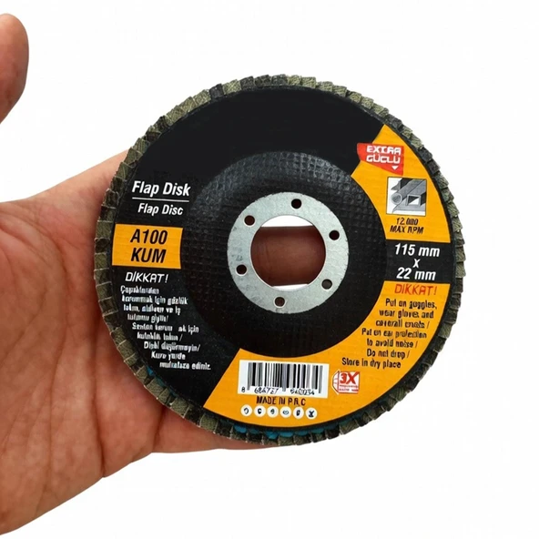 PTTAVM: 10 Adet Alüminyum Gövdeli Dayanıklı Flap Disk 100 Kum