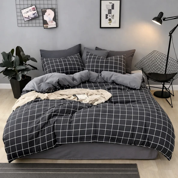 Tek Kişilik Nevresim Takımı 160x220cm - 2 Yastık Kılıfı - Lastikli Çarşaflı 100x200+30 ürün görseli 1
