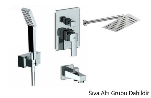 GPD Ankastre Duş Seti (Krom) Pedra Basmalı BNS06 ürün görseli 1