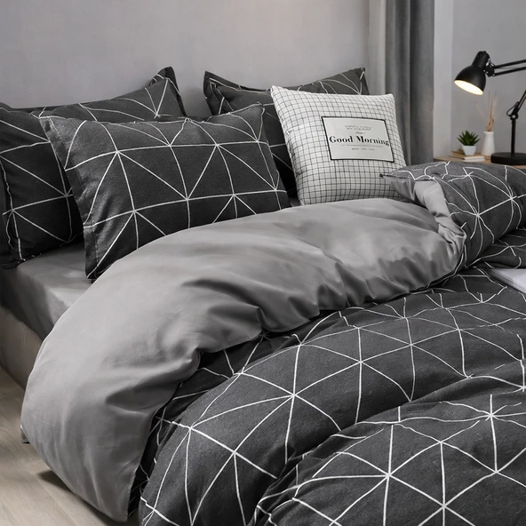 Tek Kişilik Nevresim Takımı 160x220cm - 2 Yastık Kılıfı - Lastikli Çarşaflı 100x200+30 ürün görseli 1