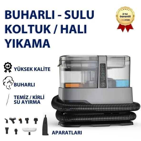 4 Modlu Çok Amaçlı Buharlı Koltuk ve Halı Yıkama Makinesi, Vakumlu Leke Çıkarıcı Temizlik Robotu ürün görseli 1