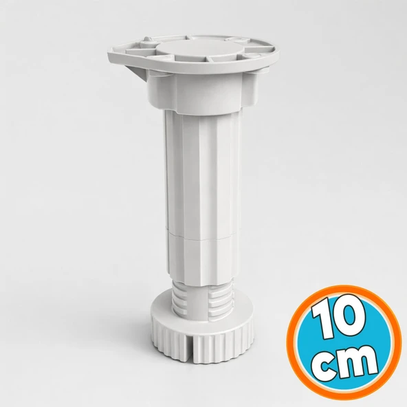 1 Adet Ayarlanabilir (10+2 cm) Plastik Ayak Dolap Mobilya Tezgah Yükseltici Yükseltme Ayağı GRİ ürün görseli 1