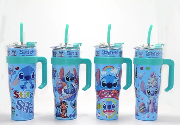 Sevimli Stitch Pipetli Termos & Suluk Alk4712 ürün görseli 1