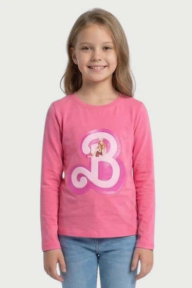 Kız Çocuk Bluz Barbie Baskılı - Resim 8