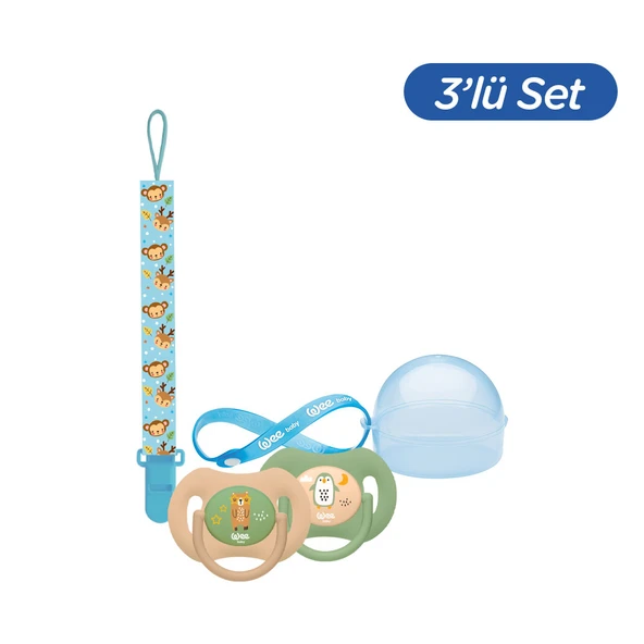 Wee Baby Duo Simetrik Uçlu Emzik 6-18 Ay No:2 ERKEK (Kutu ve Band Seti) ürün görseli 1