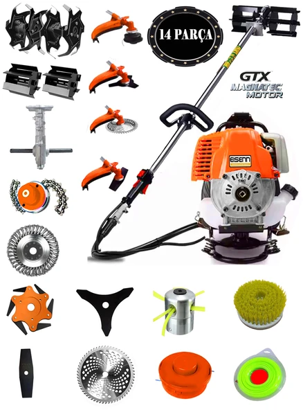 Eisenn German Cobra 980 Pro Sırt Tırpan+ Akrobat Çapalama + Toprak Eşeleme 14 Parça Full Set ürün görseli 1