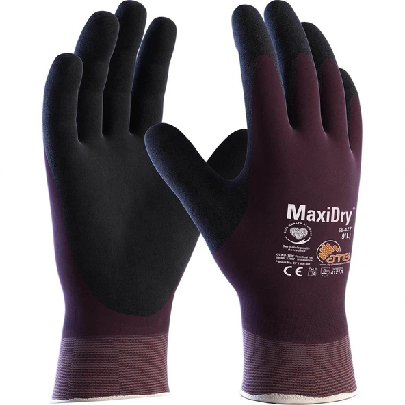 ATG MaxiDry® 56-427 Süper İnce Yağ ve Sıvı Geçirmez İş Eldiveni ürün görseli 1