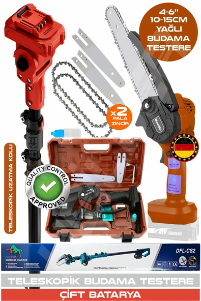 HEİLBER ALMAN V598/21V 6806K RED TELESKOPİK 10-15CM AKÜLÜ BUDAMA ŞARJLI ZİNCİRLİ DAL BUDAMA MAKİNESİ ürün görseli 1