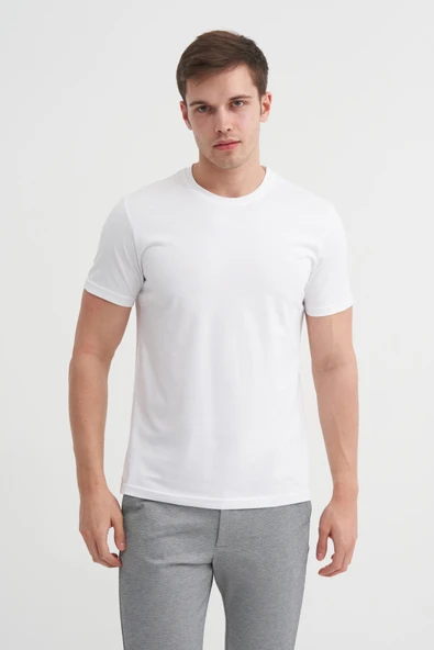Cazador Basic Süprem Erkek T-shirt  46230 Beyaz ürün görseli 1