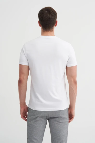 Cazador Basic Süprem Erkek T-shirt  46230 Beyaz - Resim 3