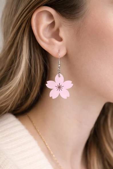 Günyan Store Pembe Sakura Çiçeği Küpe ürün görseli 1
