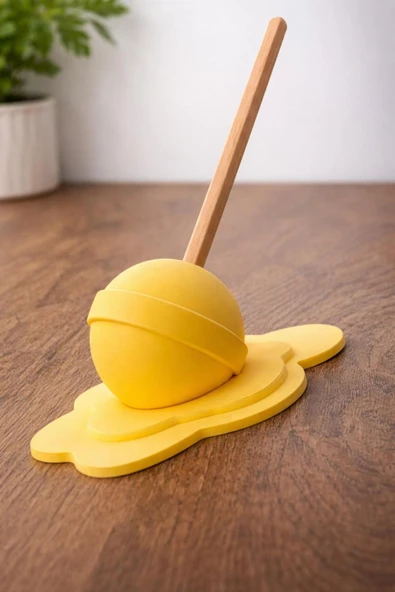 Günyan Store Eriyen Lolipop Şeker Tasarımlı Sarı Kalem Standı, Kalem Tutucu ürün görseli 1
