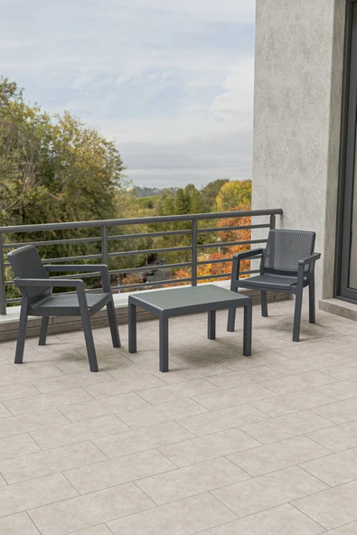 Çavdar Group Prestij 1+1 Sehpa Mindersiz 2 Kişilik Bistro Set Bahçe Balkon Teras Takımı ürün görseli 1