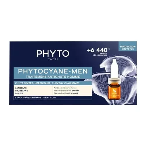 Phyto Phytocyane Men Erkekler İçin Saç Dökülme Karşıtı Bakım 12 Ampül x 3,5 ml ürün görseli 1