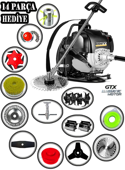 Eisenn German 9700 +ERGO Pro Sırt Tırpan+ Akrobat Çapalama + Toprak Eşeleme 14 Parça Full Set ürün görseli 1