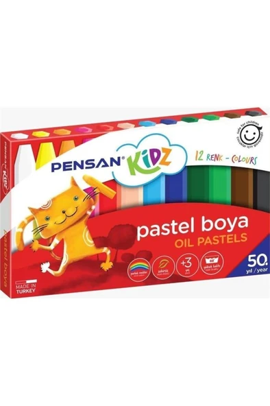 Pensan Kidz Pastel Boya 12 Renk Yeni Ürün Pe98060Pb12R ürün görseli 1
