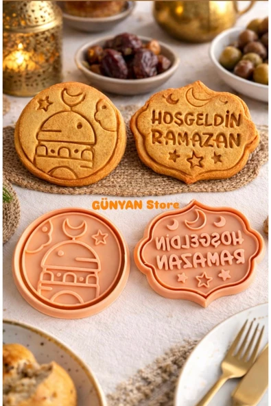 Günyan Store Hoşgeldin Ramazan Kurabiye Kalıbı Hamur Şekillendirici 2’li Set ürün görseli 1