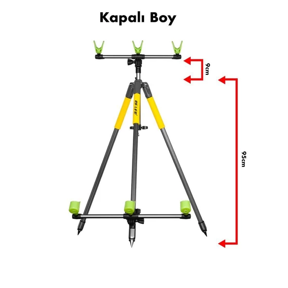 Effe Kamış Ayağı Surf Tripod HG283 - Resim 3
