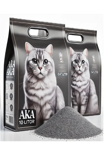 AKACAT %100 Topaklanan Koku Hapseden, Tozsuz Sodyum Karbonlu Bentonit Kedi Kumu 2x10 Lt ürün görseli 1