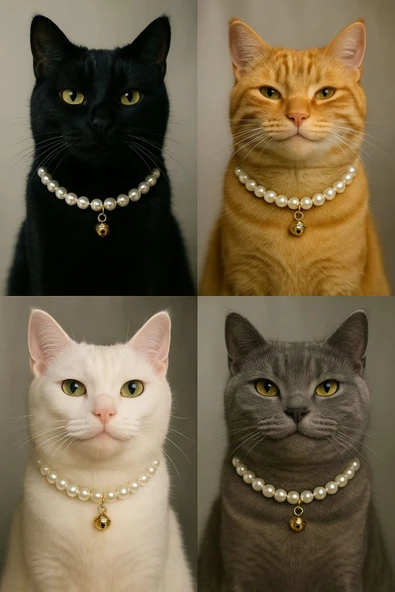 AKACAT Incili Kedi Tasması ürün görseli 1