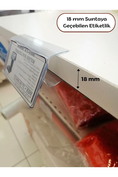 5 Adet 100 cm - 18 Mm Sunta Ve Ahşap Raflar İçin Raf Önü Fiyat Etiketlik - Pvc Etiketlik ürün görseli 1