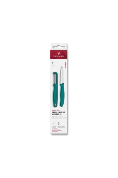 Victorinox 6.7114.21C1 Swiss Classic 2li Bıçak ve Soyacak Set, Yeşil ürün görseli 1