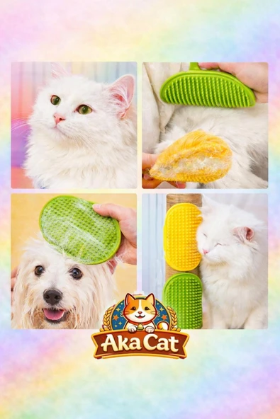 AKACAT Kedi, Köpek Silikon Yıkama ve Tüy Toplama Aparatı | Ayarlanabilir Evcil Hayvan Köşe Kaşınma ürün görseli 1