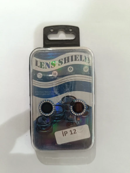 iPhone 12 taşlı kemara koruyucu BLUE ürün görseli 1