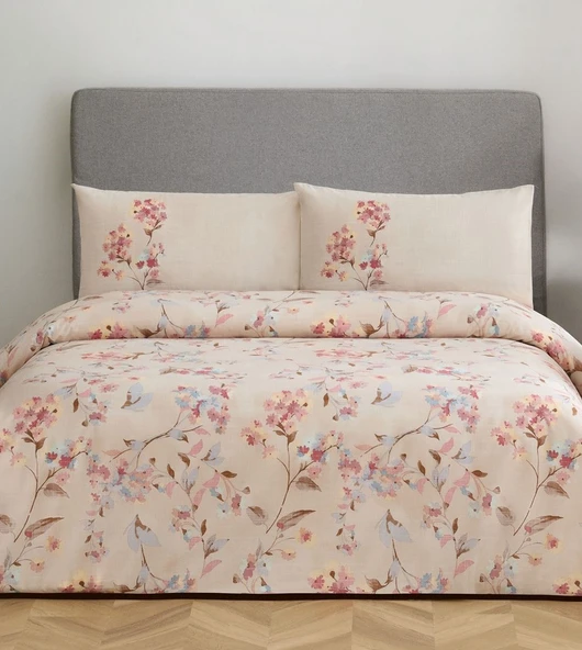 Özdilek Nev Serisi -Geranium Bej- Tek Kişilik Nevresim Takımı ürün görseli 1