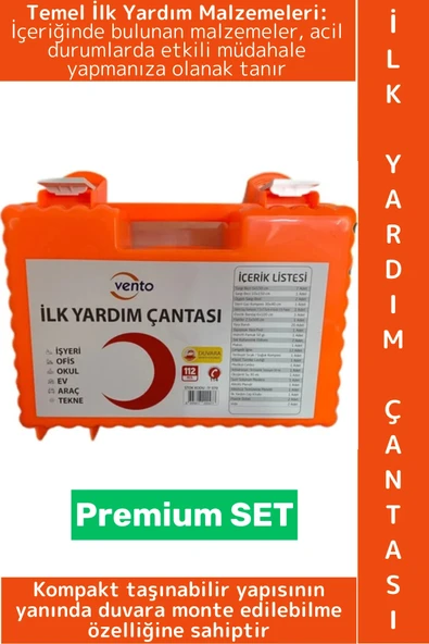 #İlkYardımÇantası Premium Trafik Ev Ofis İş Yeri Duvara Monte Edilebilir Tam Dolu İlk Yardım Çantası ürün görseli 1