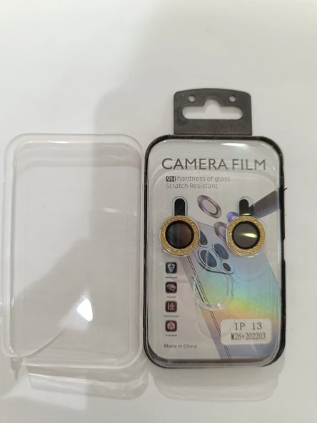 iPhone 13 simli Gold kamera koruyucu - Resim 3