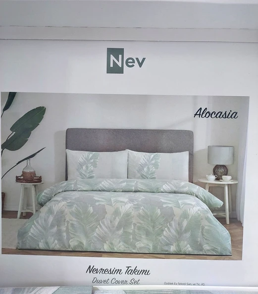 Özdilek Nev Serisi -Alocasia Yeşil- Tek Kişilik Nevresim Takımı ürün görseli 1