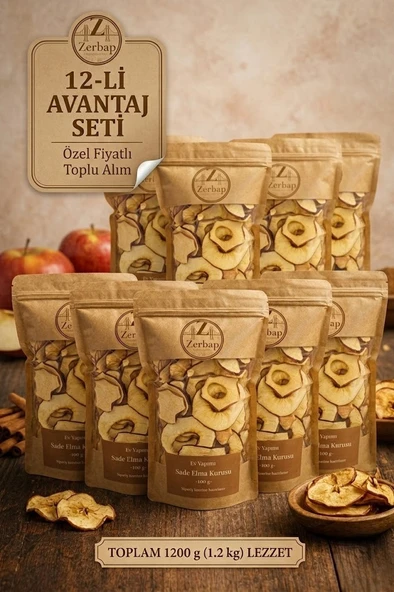 Doğal Elma Kurusu 12'li Avantaj Paketi (12 x 100g) ürün görseli 1