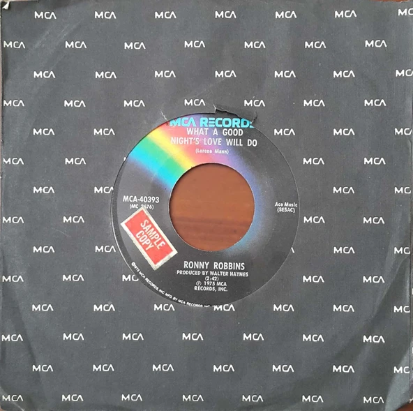 Ronny Robbins What A Good Night's LoveWill Do 45lik Plak ürün görseli 1