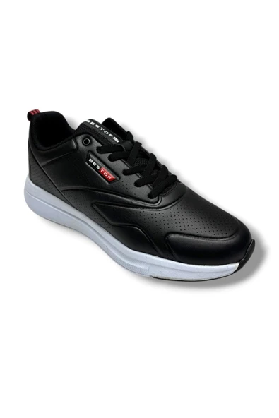 Best Of 129-26 Cilt Deri Anatomik Erkek Sneaker Siyah Beyaz ürün görseli 1