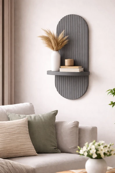 OSSEMOB DESEN-2 FÜME Dekoratif Membran Duvar Rafı (75X25cm) ürün görseli 1