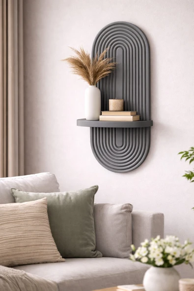 OSSEMOB DESEN-5 FÜME Dekoratif Membran Duvar Rafı (75X25cm) ürün görseli 1