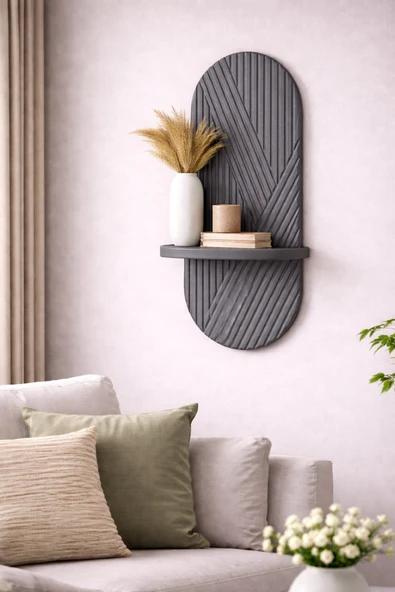 OSSEMOB DESEN-3 FÜME Dekoratif Membran Duvar Rafı (75X25cm) ürün görseli 1