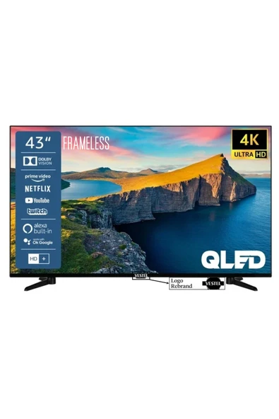 Vestel 43"/109 Ekran Uydu Alıcılı Ultra Hd 4k Smart QLED Tv (İhracat Ürünü) ürün görseli 1