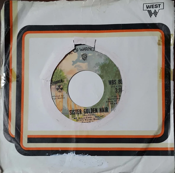 Burbank,Home Of Warner Bros.Records Sister Golden Hair 45lik Plak ürün görseli 1