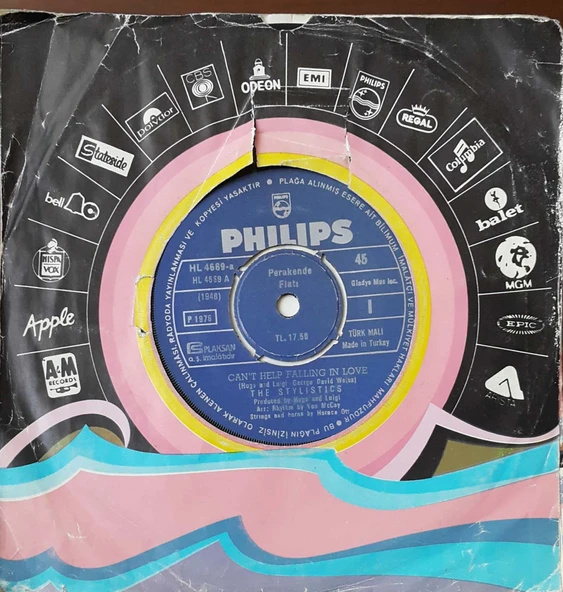 The Stylisics Can't Help Falling İn Love 45lik Plak ürün görseli 1
