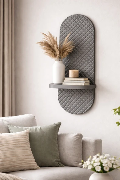 OSSEMOB DESEN-1 FÜME Dekoratif Membran Duvar Rafı (75X25cm) ürün görseli 1