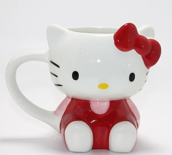 3D Hello Kitty Tasarımı Porselen Kupa Bardak Alk4513 ürün görseli 1