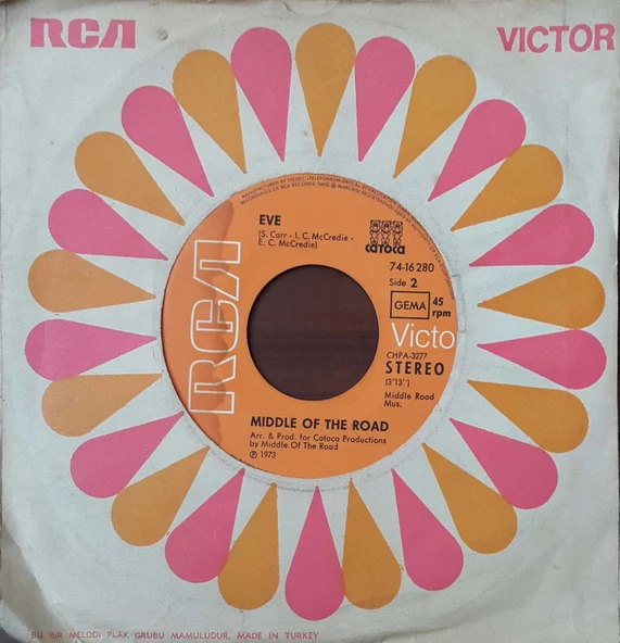 Middle Of The Road Yellow Boomerang 45lik Plak ürün görseli 1