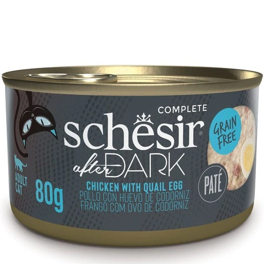 Schesir After Dark Pate Tavuklu ve Bıldırcın Yumurtalı Yetişkin Kedi Konservesi 80 Gr ürün görseli 1
