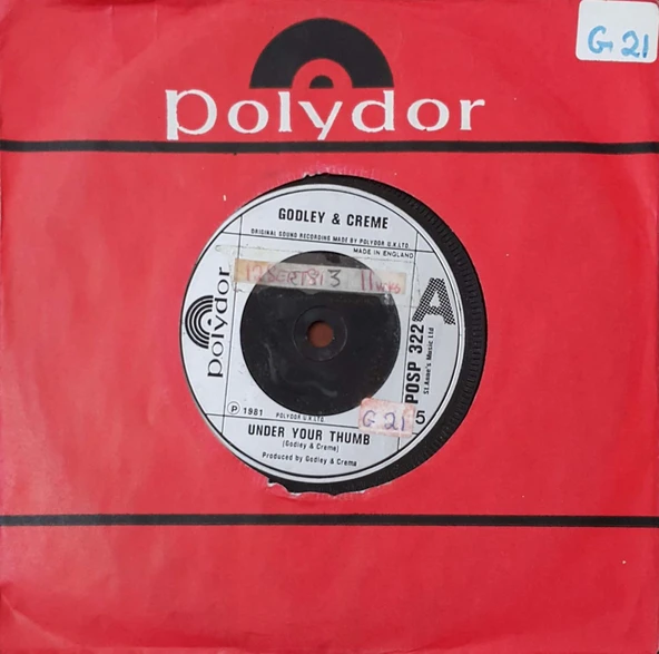 Godley & Creme Under Your Thumb 45lik Plak ürün görseli 1