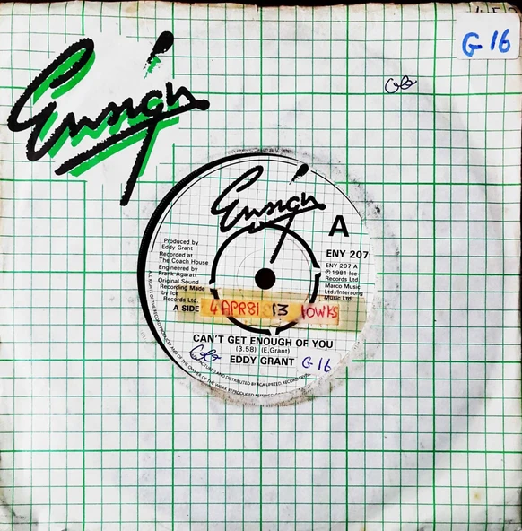 Eddy Grant Can't Get Enough Of You 45lik Plak ürün görseli 1